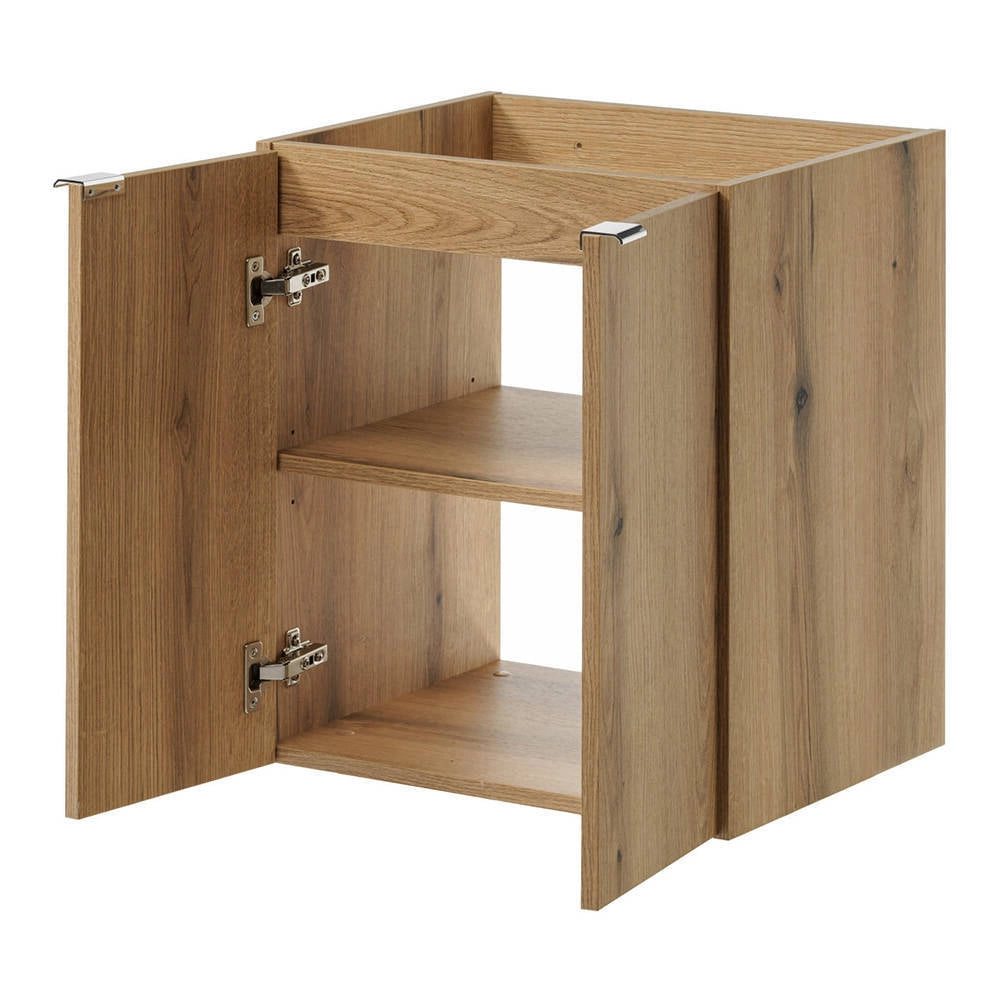 Set NEWPORT Armadio Pensile Sottolavabo con Piano di Lavoro 50x60x40 Effetto Rovere [en.casa]