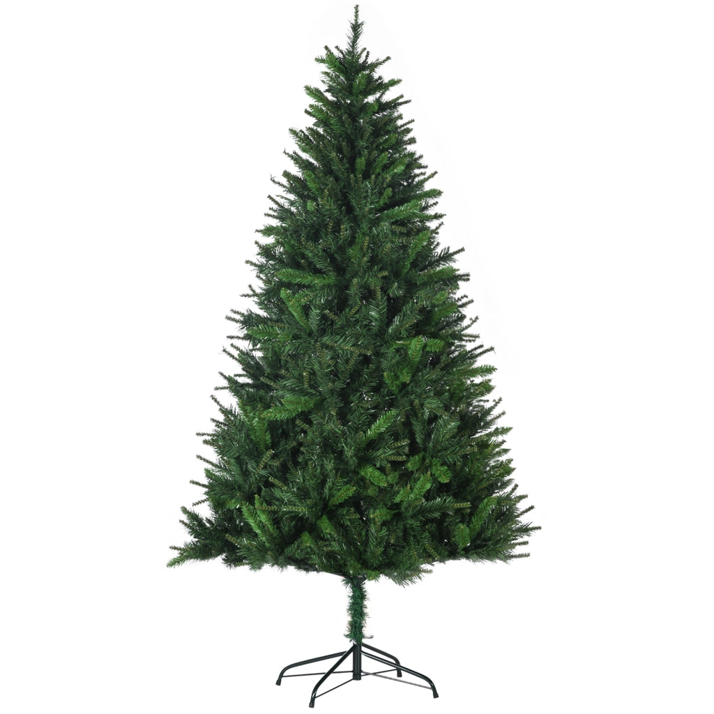 EasyComfort Albero di Natale Artificiale 180cm con 786 Rami, 2 Sezioni e Base in Metallo, Verde