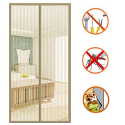 Trade Shop - Zanzariera Magnetica 120 X 240 Cm Beige Universale 18 Magneti Tenda Per Porte -