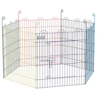 Recinto per Cani 6 Pannelli Ø120x60 cm in Metallo Multicolore