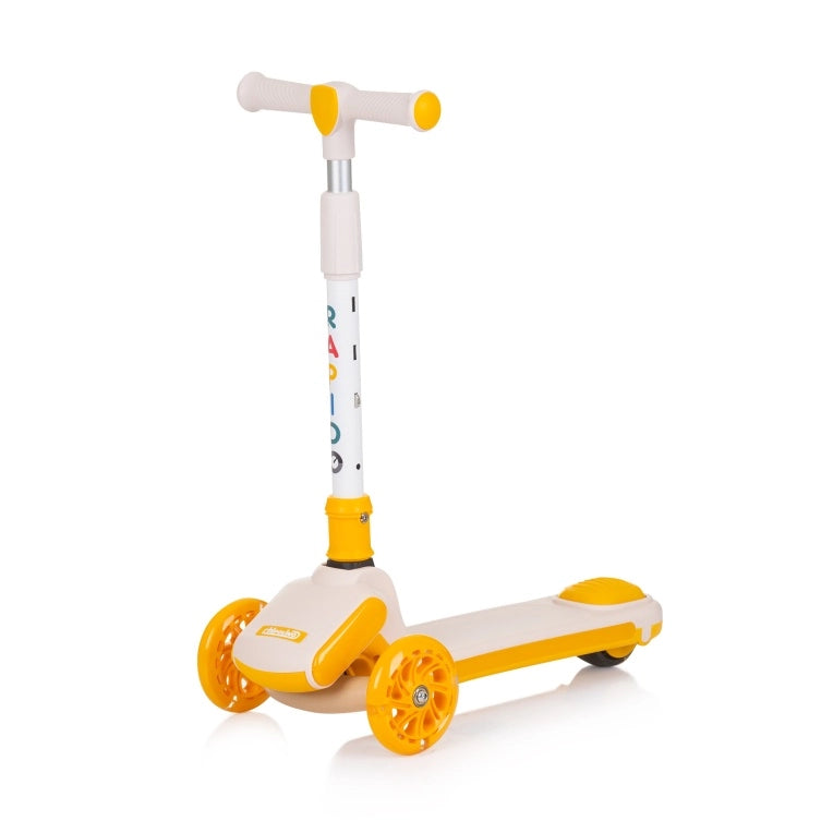 Monopattino per Bambini 3 anni Giallo fino a 50kg Scooter con ruote LED Pedana antiscivolo Freno incluso Regolabile in 4