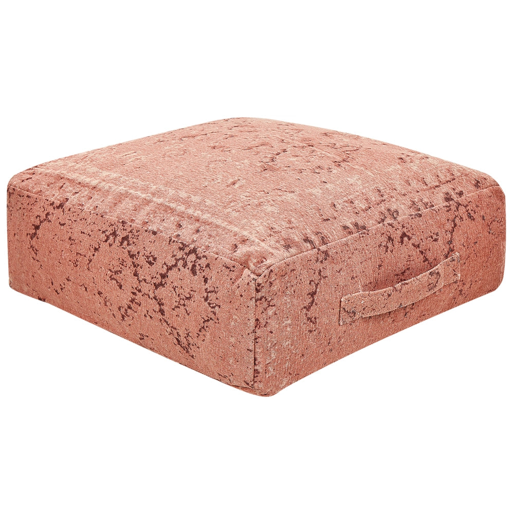 Cuscino di seduta quadrato in cotone con motivo astratto rosso chiaro 50 x 20 cm soggiorno salotto moderno classico