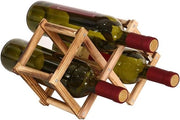 Porta vini in legno pieghevole - Organizzatore di bottiglie per vini e birre