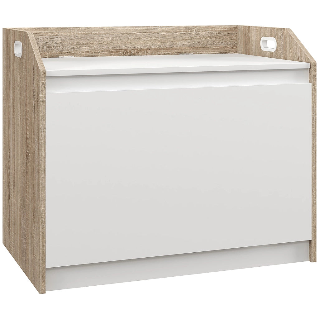 Cassettiera Moderna in Legno con Schienale e Vano Contenitore ¨C zephmum ¨C 62.4x40x51.5cm, Bianco