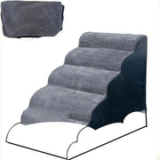 Hoes per scendino per cani in gomma espanso 5 gradini 62cm per sostituire scendino per cani con 3 gradini (solo per scendino per cani Trhillsbrad), Dimensioni adatte: 32 x 60 x 30 cm H, colore grigio