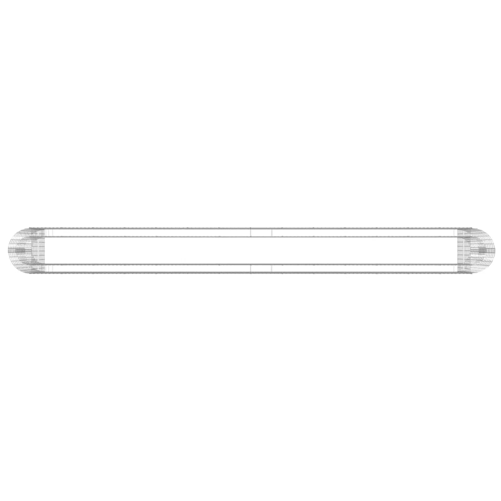 Aiuola rialzata in gabbione di ferro zincato 540 x 50 x 100 cm Argento 02_0039924