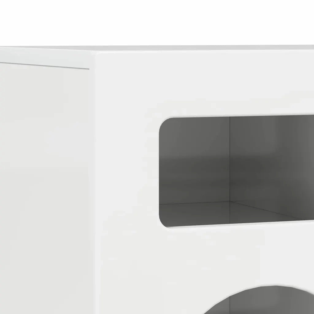 Mobile TV Bianco Lucido 80 x 35 x 40 cm Legno multistrato