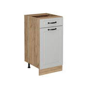 Mobiletto base per cucina R-Line Bianco rustico/Rovere dorato 40 cm senza piano di lavoro Vicco