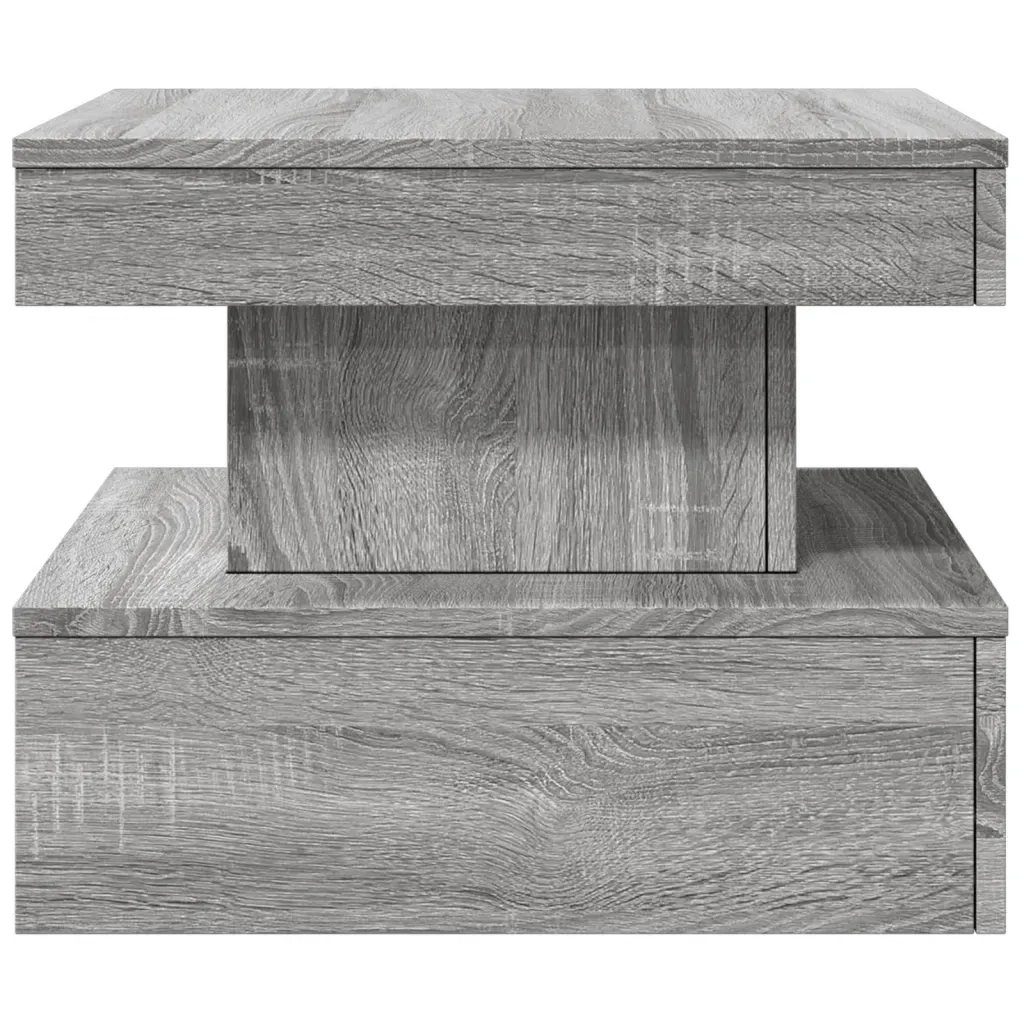 Tavolino da salotto | Tavolino da caff¨¨ | Tavolino da Soggiorno con Luci LED Grigio Sonoma 50x50x40 cm