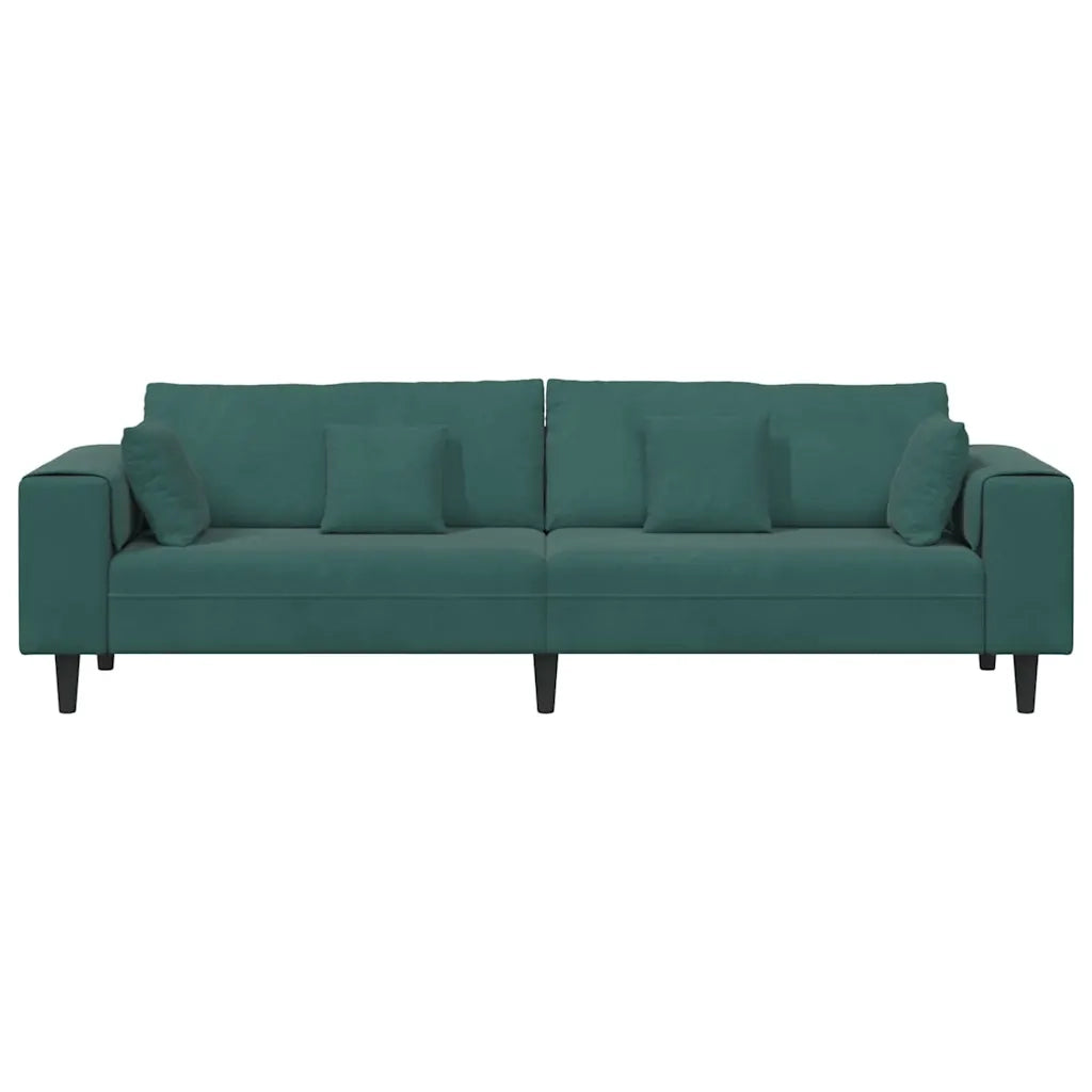 vidaXL Divano in Velluto con cuscino Verde Scuro 208 cm Velluto