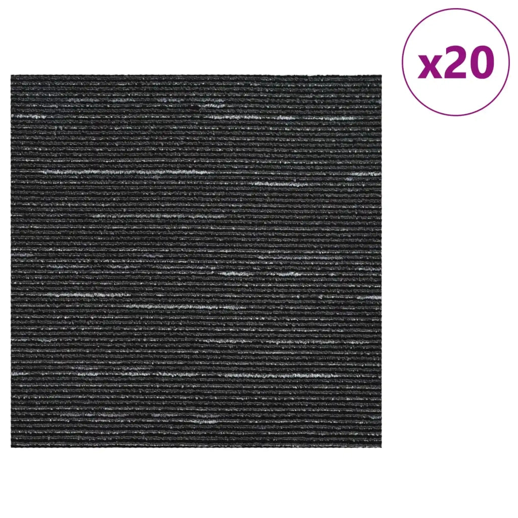 Piastrella per Tappeto Strisce Nere 50 x 50 cm 20 pz CFW2096819