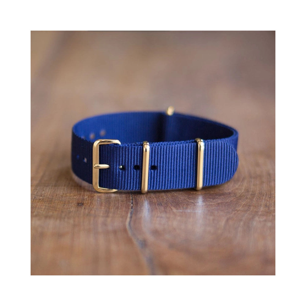 Trade Shop - Cinturino In Nylon Universale Ricambio Orologio Larghezza 20mm Blu -