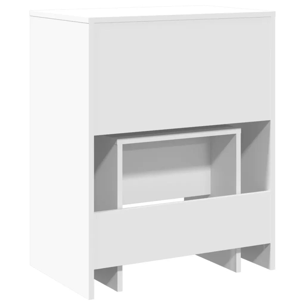 Toeletta | Tavolo da Trucco e Sgabello Bianco 60x40x113,5 cm