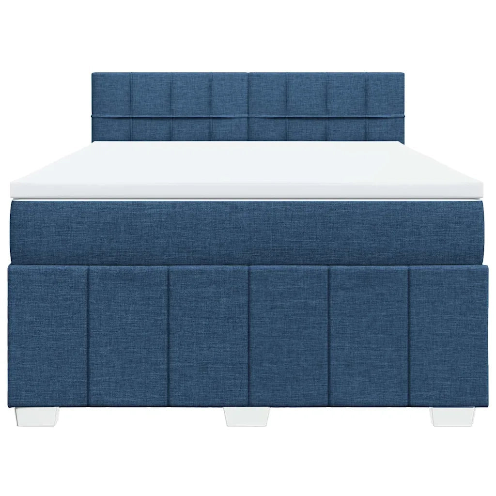 vidaXL Giroletto a Molle con Materasso Blu 140x190 cm in Tessuto
