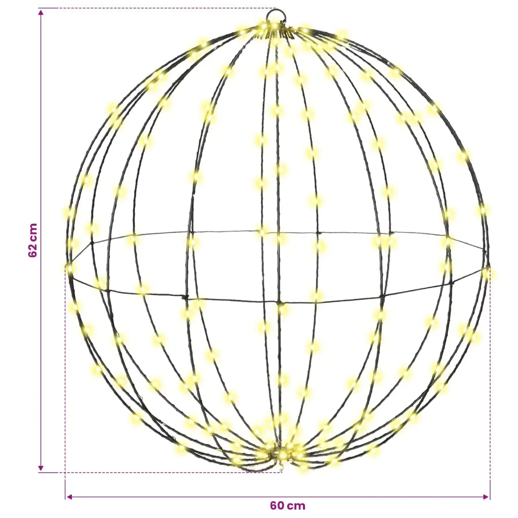 Palla 2 pz Bianco caldo 60 x 60 x 62 cm Metallo 384 LED 42019112