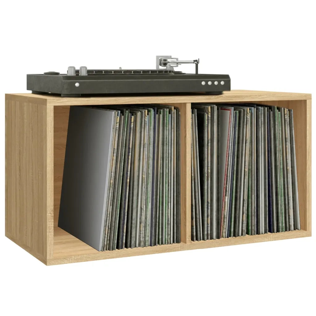 Contenitore per Vinili Rovere 71x34x36 cm in Legno Multistrato 800120