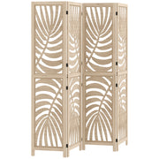 Paravento 4 Ante in Legno 160x170 cm ¨C zephmum ¨C Naturale