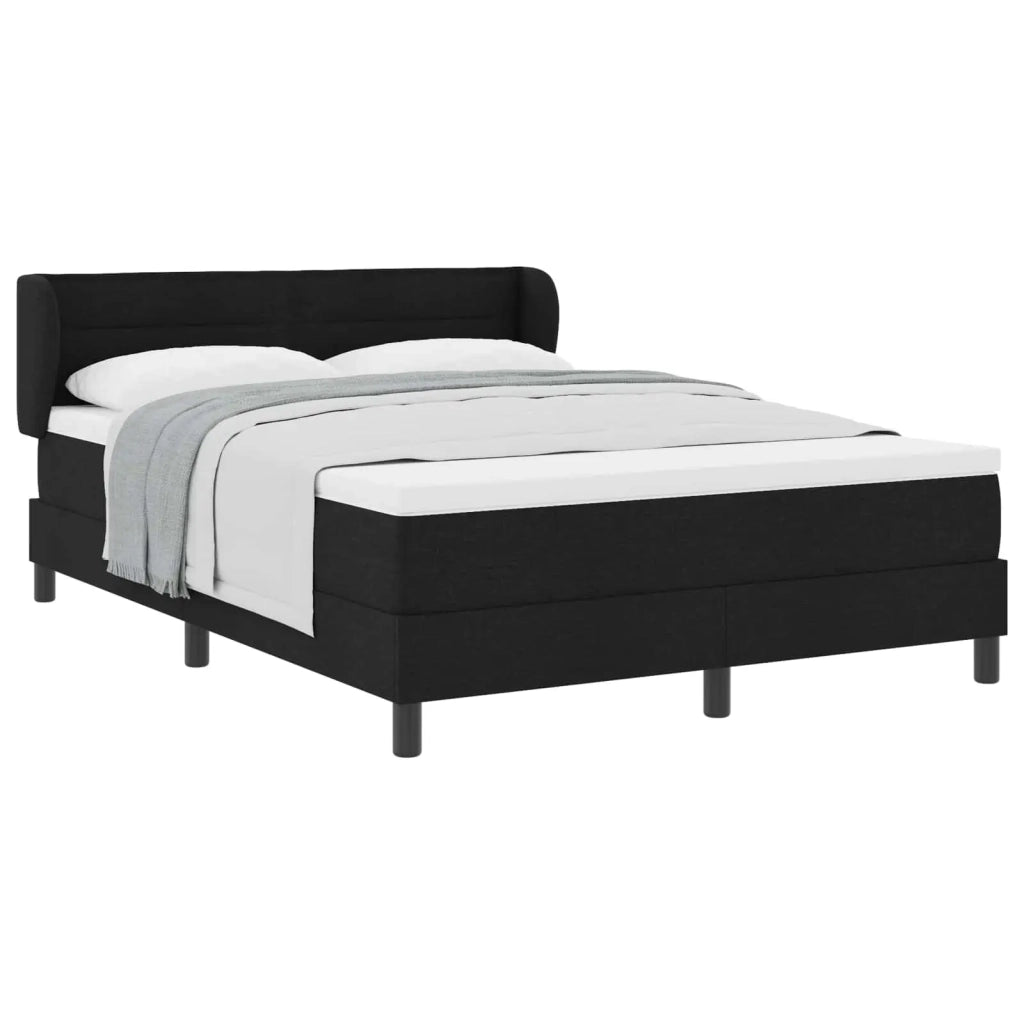 Letto a molle con materasso Nero 140 x 190 cm Tessuto 3339956
