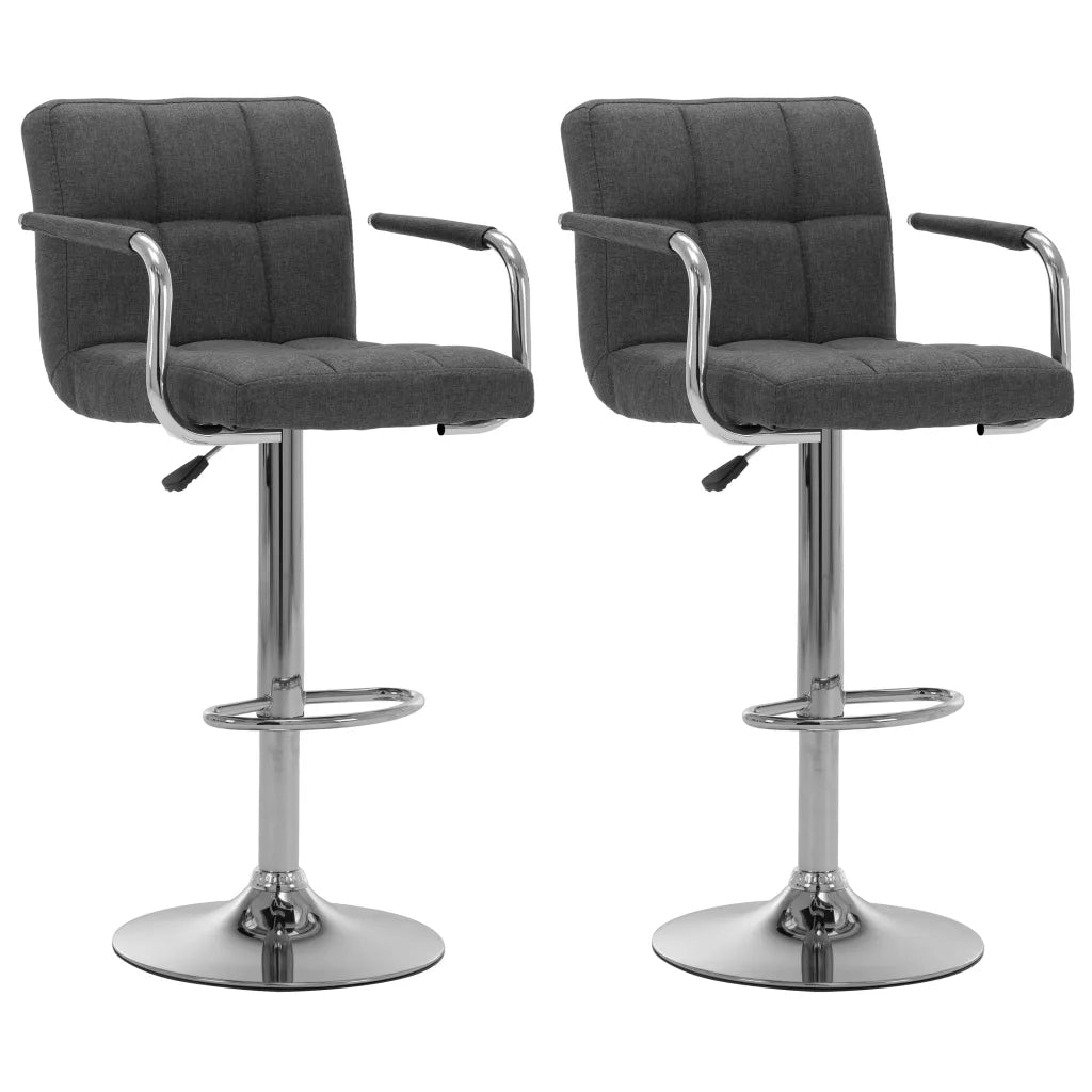 Sedie da Bar 2 pz Grigio Scuro in Tessuto cod mxl 58320