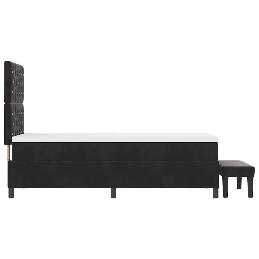 Letto a molle con materasso Nero 80 x 200 cm Velluto 3344410