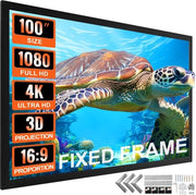 Kit di Proiezione per Cinema Casalingo - Proiettore con Schermo Beamer - Beamer Portatile per Indoor e Outdoor