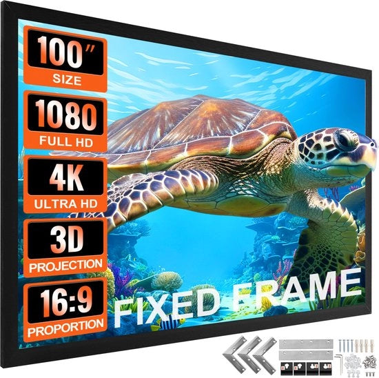 Kit di Proiezione per Cinema Casalingo - Proiettore con Schermo Beamer - Beamer Portatile per Indoor e Outdoor