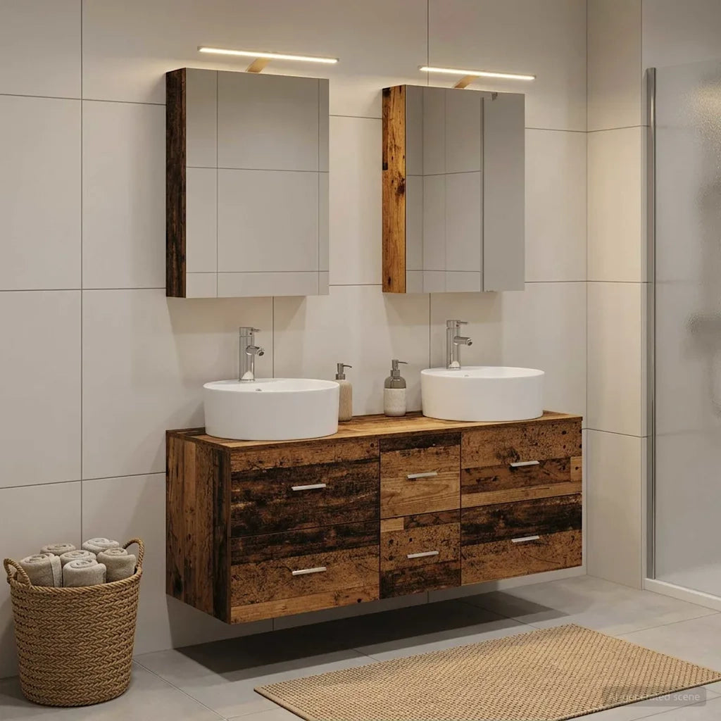 Set di mobili per il bagno 5 pcs Legno antico 3406917