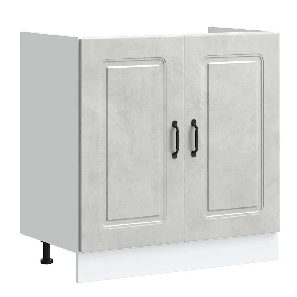 Pensile da cucina | Mobile da cucina Kalmar Grigio cemento 80 x 46 x 81,5 cm