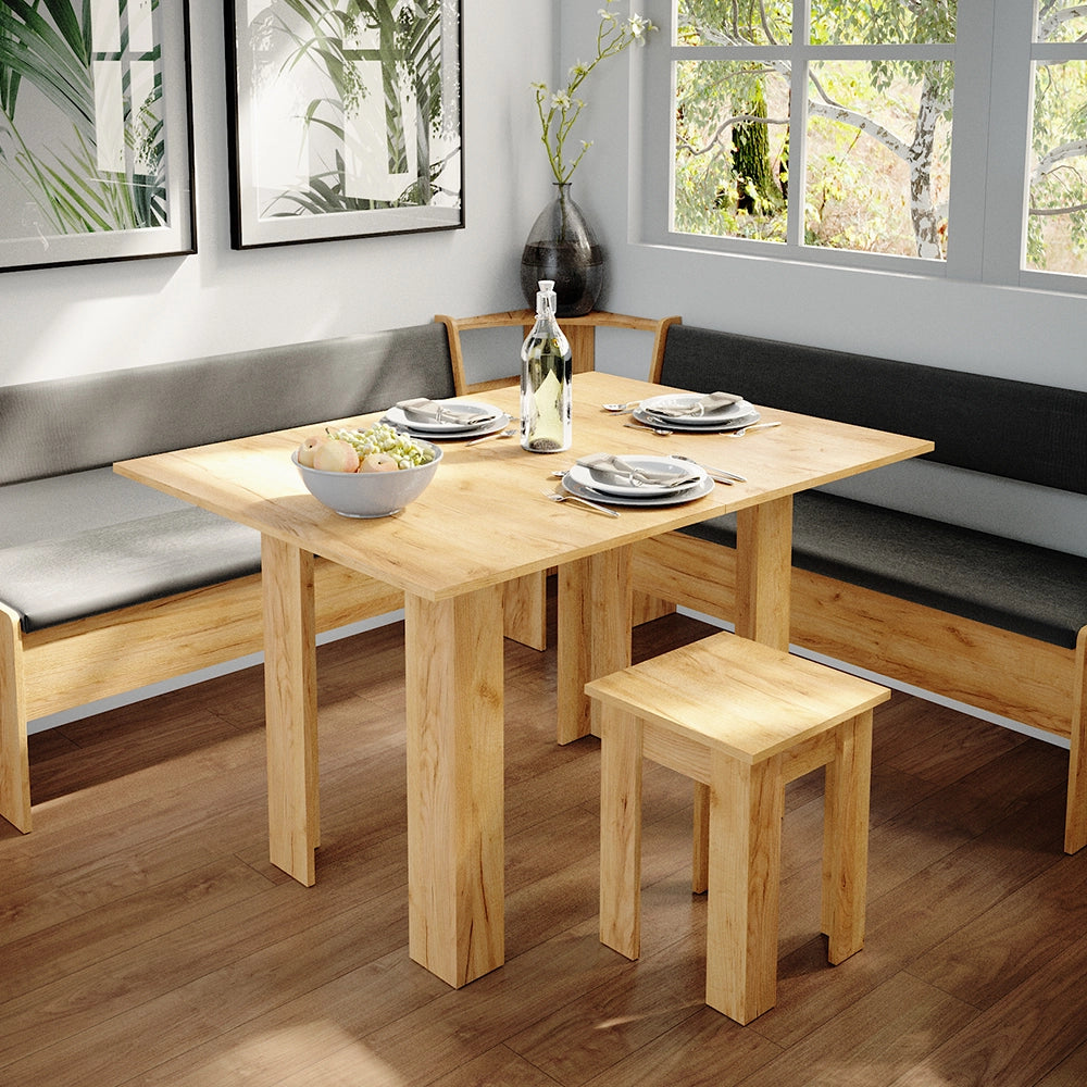 Vicco Gruppo panca ad angolo Quercia dorata 180 x 41.5 cm con tavolo