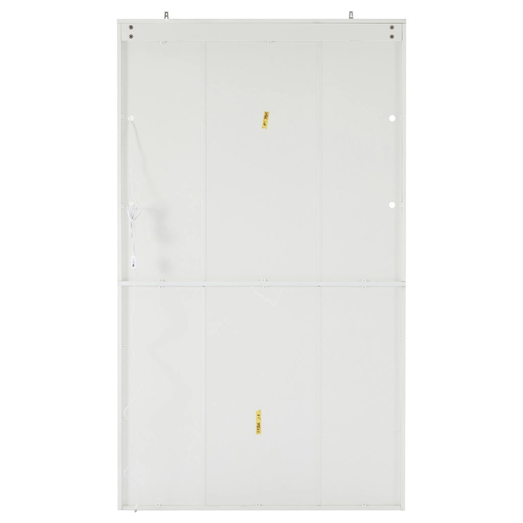 Vetrina con LED e ripiano in vetro temperato, 2 ante e vano contenitore, per soggiorno, bianco, 100 × 35 × 170 cm