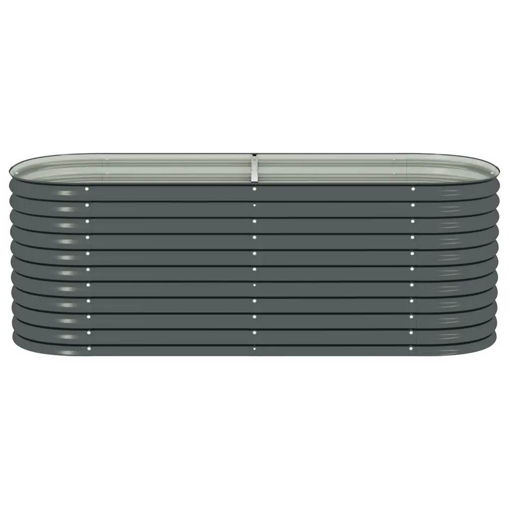 Fioriere | Cassetta per fiori | Letto Rialzato Giardino 240x80x81 cm in Acciaio Zincato Grigio