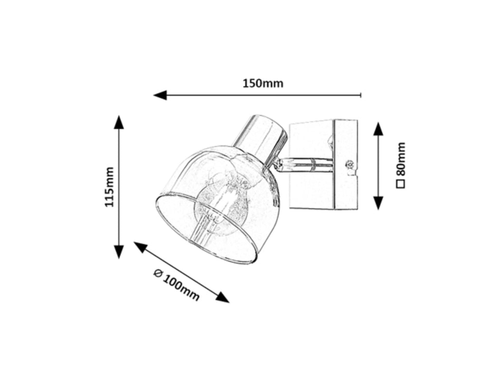 Applique moderna vetro fumé E14 cromo Tarien Rabalux