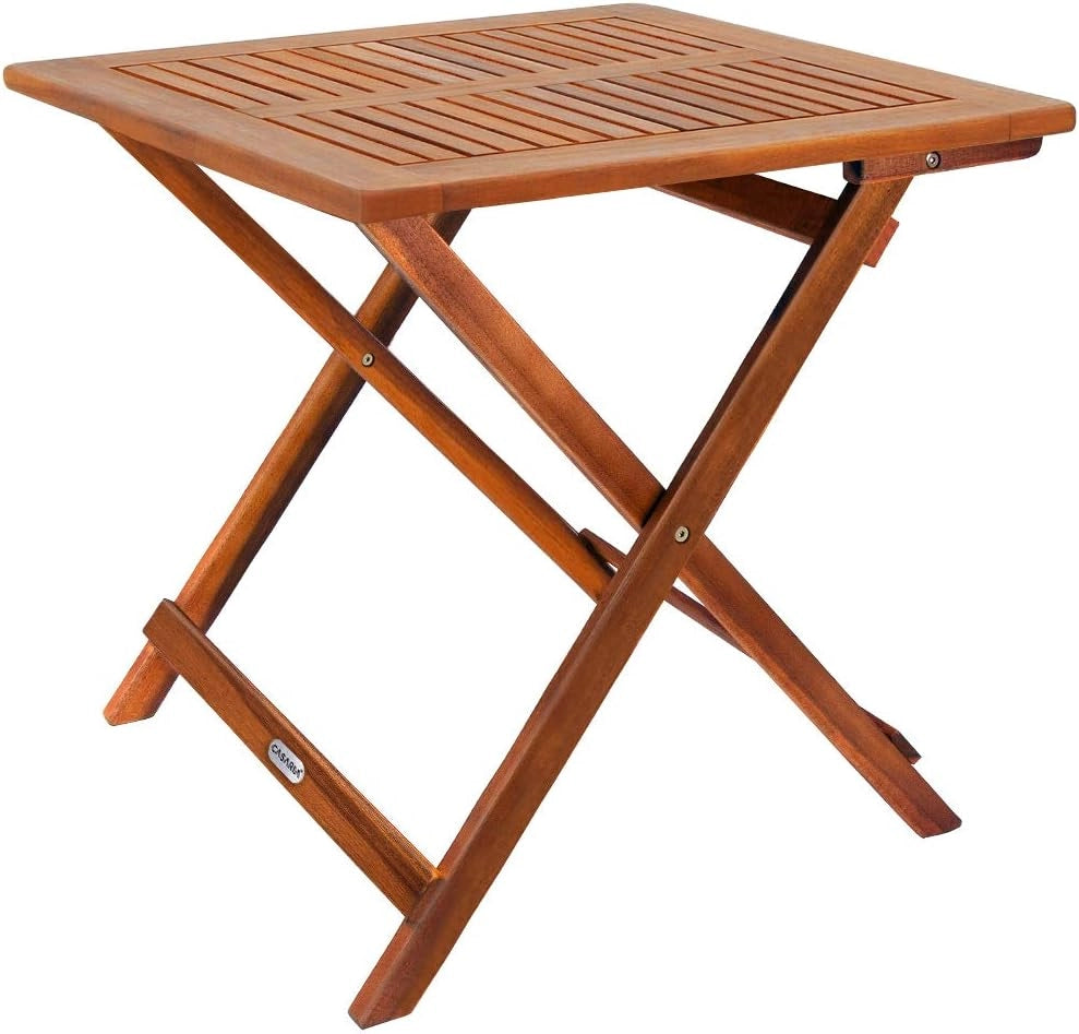 ® Tavolo da Giardino Pieghevole in Legno di Acacia 70x70x73 cm Quadrato Portata 80 Kg Tavolino da Balcone Terrazza Esterno