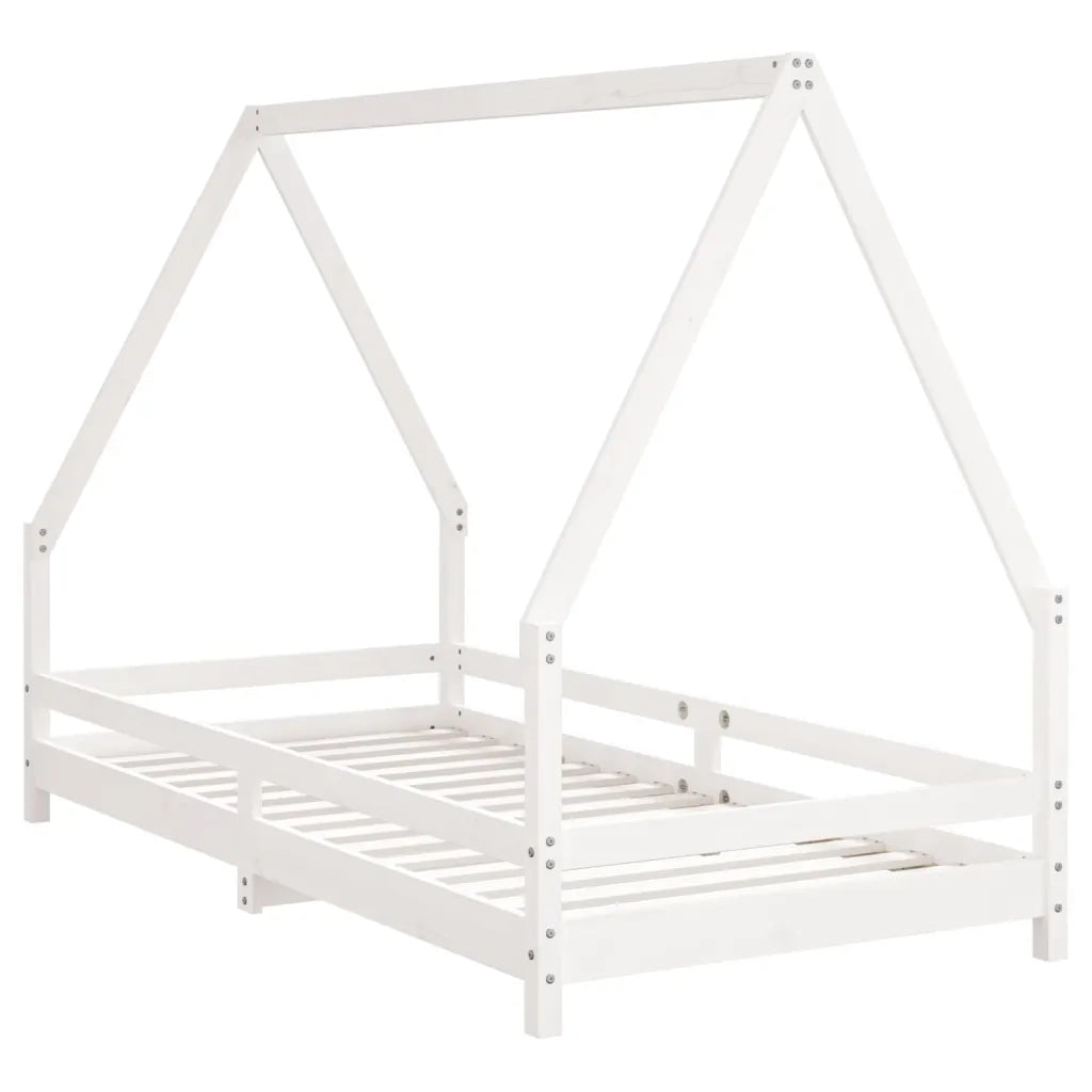 Giroletto per Bambini | Letto Infantile | Lettino Bianco 90x190cm in Legno Massello di Pino