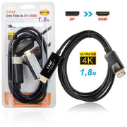 Trade Shop - Cavo Video Convertitore Da Displayport Dp A Hdmi 1.8 Mt Ultra Hd 4k Dp-hd1.8m -