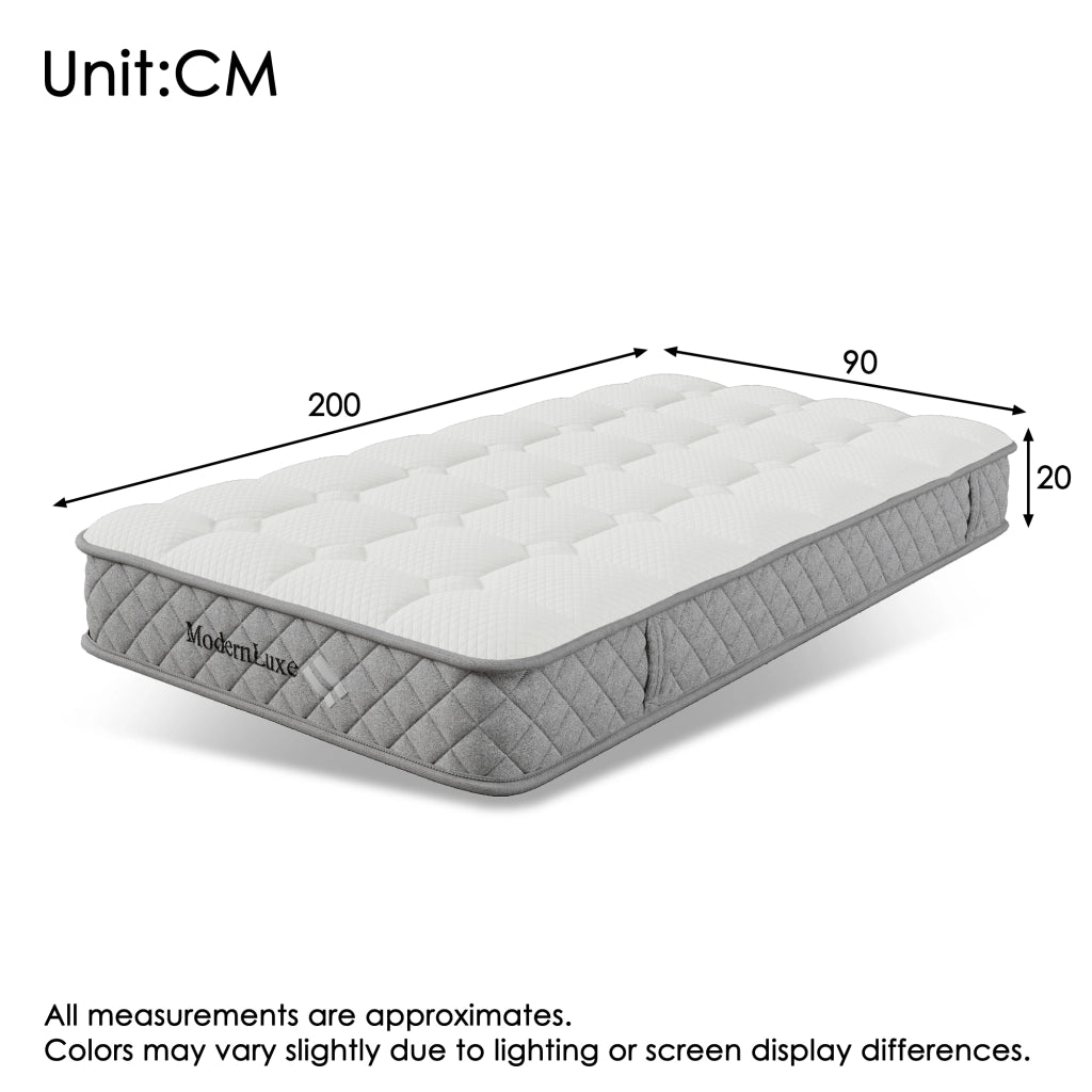 OKWISH Letto Singolo con Contenitore 90×200 cm, con LED Regolabile, USB e Tipo C, Testiera a L Reversibile, Materasso Incluso, Lino Beige