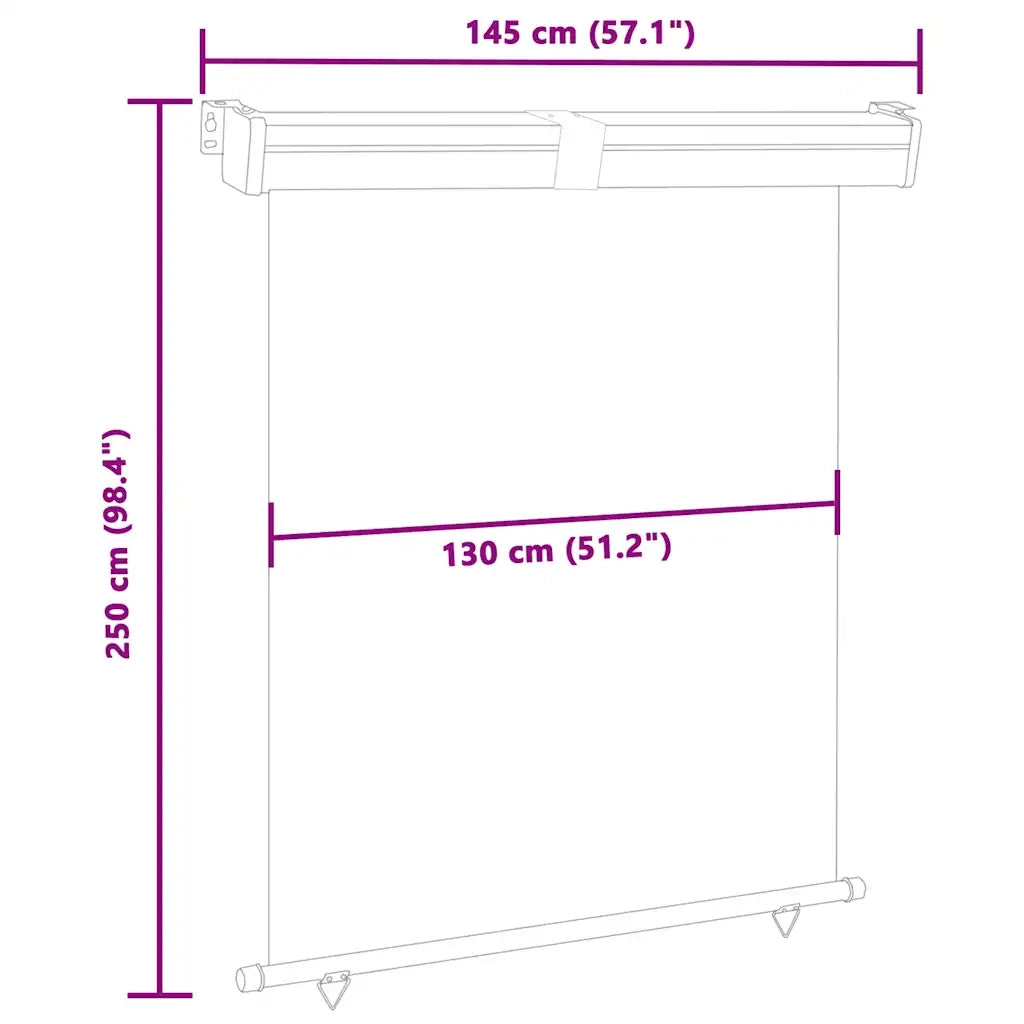 Tenda Laterale per Terrazzo 140x250 cm Nera cod mxl 21521