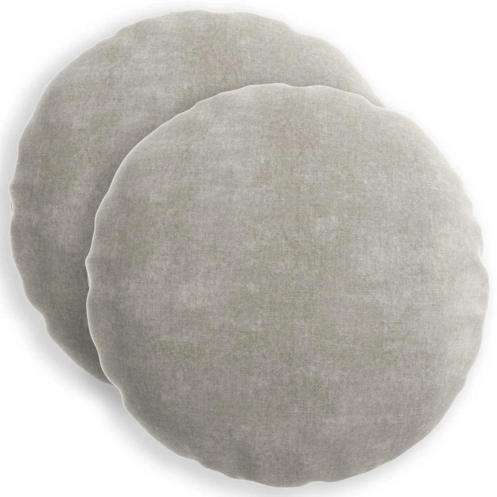 Federa 2 pz HEERLEN Grigio Chiaro Ø 50 cm Tessuto Chenille 922633