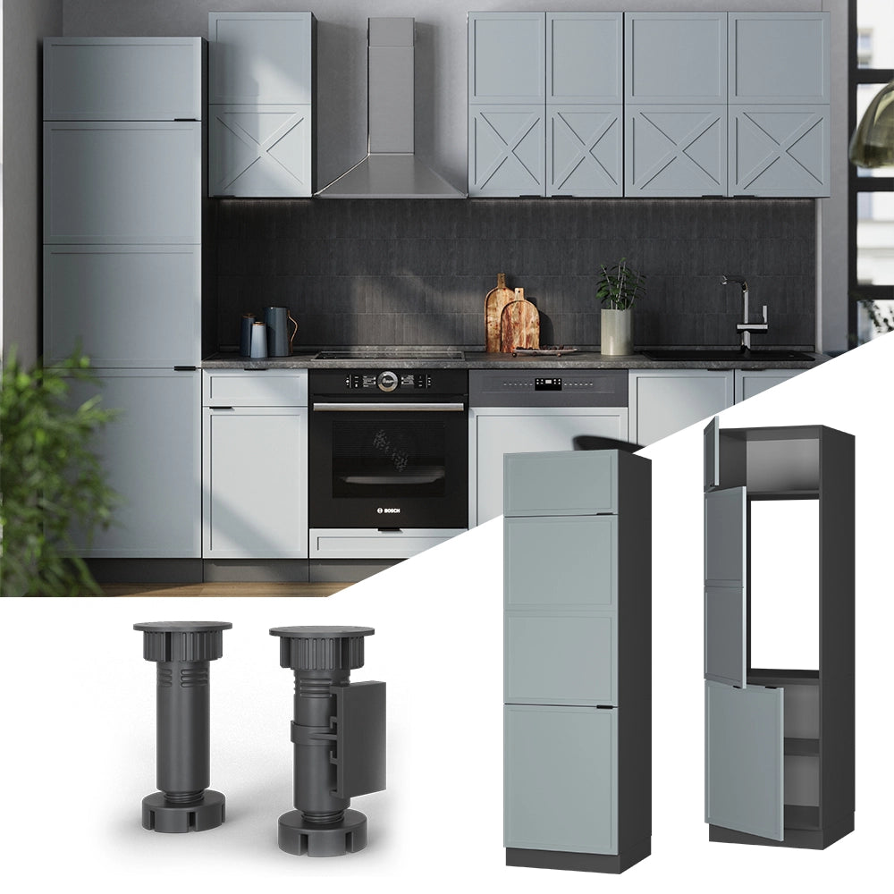 Vicco Armadio frigorifero Blu-grigio chiaro 60 cm