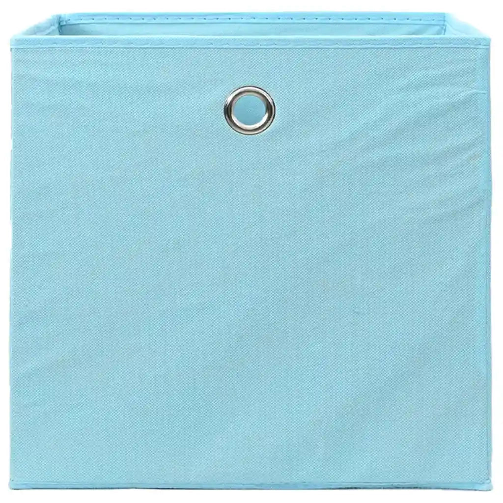 Scatole Portaoggetti 4pz Azzurre 32x32x32 cm Tessuto 288373