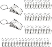 100 pezzi di attacchi per tende - Attacchi per tende in acciaio inossidabile piccoli per tende foto - Clip per tende da doccia multifunzionali