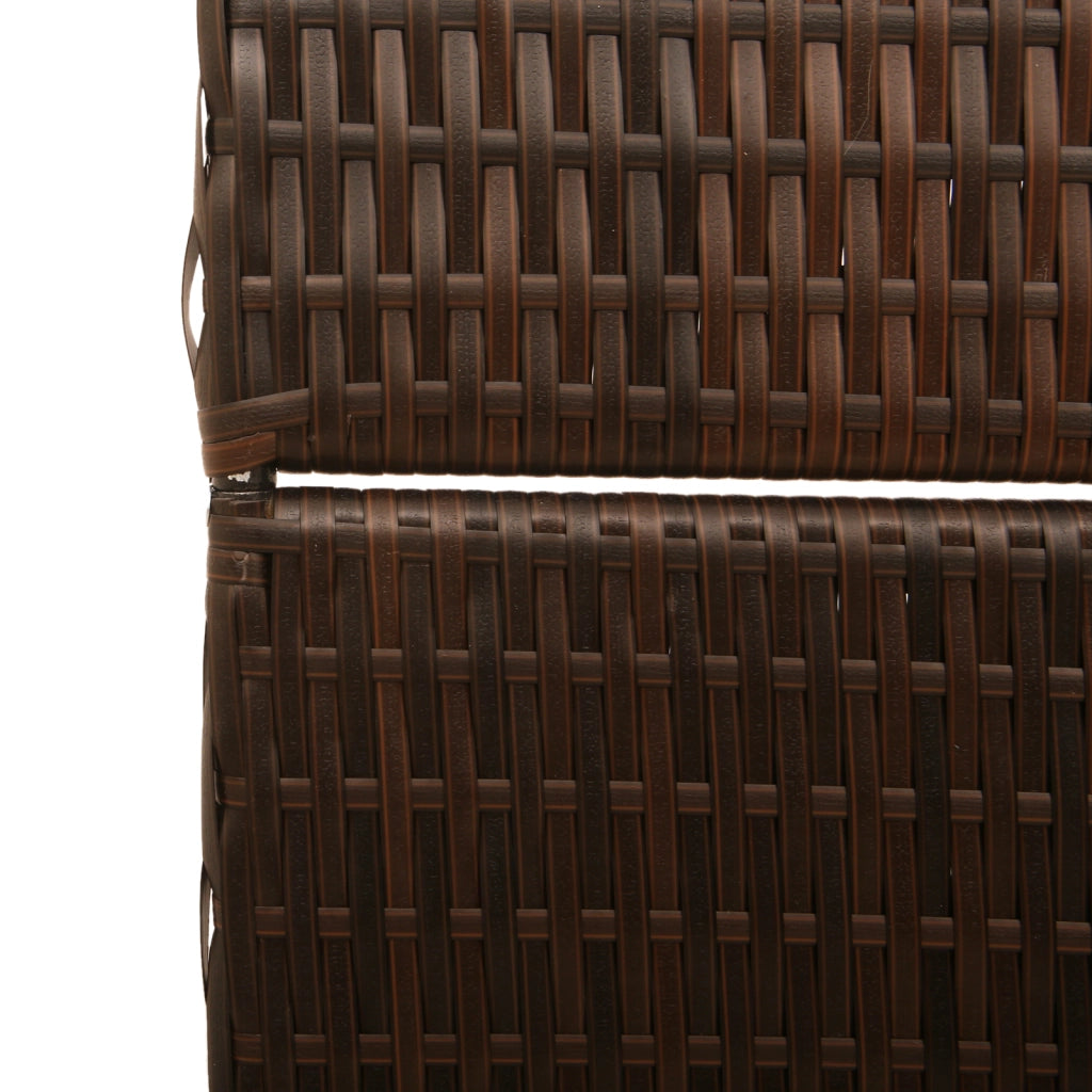 Divisorio per stanze 4 pannelli pieghevole marrone 195x180 cm in poly rattan