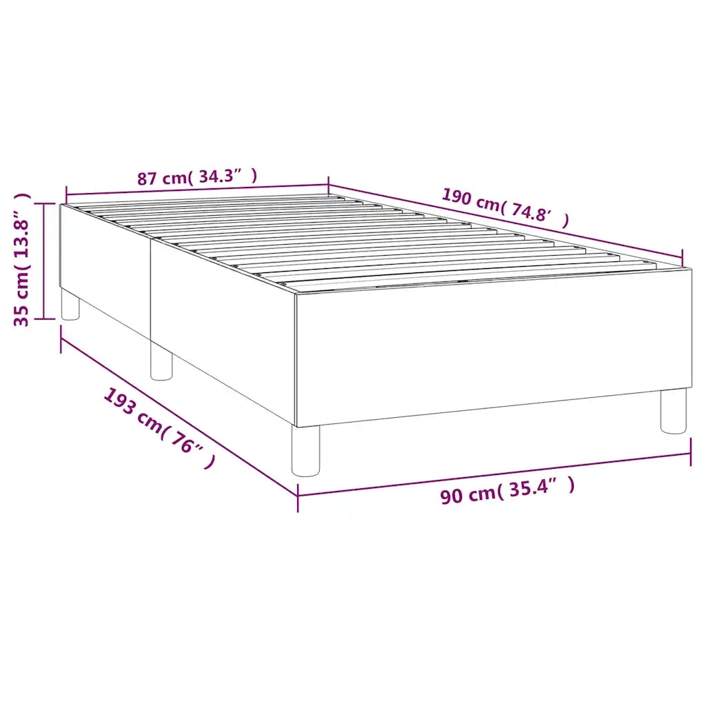 Struttura Letto a Rete a Molle Blu Scuro 90x190 cm in Velluto 3121094