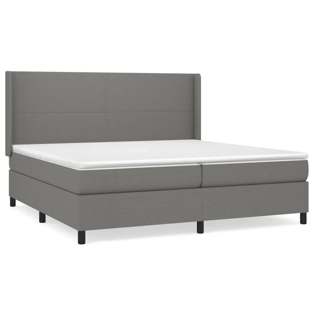 Giroletto a Molle con Materasso Grigio Scuro 200x200 cm Tessuto 3131298