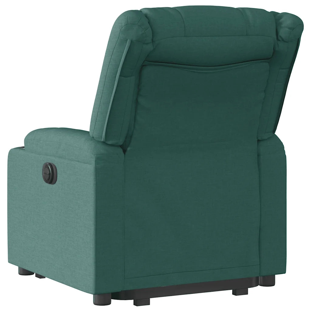 vidaXL Poltrona Alzapersona Reclinabile Verde Scuro in Tessuto
