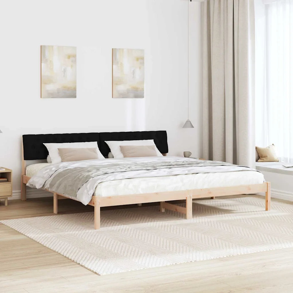 Struttura del Letto con testiera Marrone e nero 200 x 200 cm 3394340