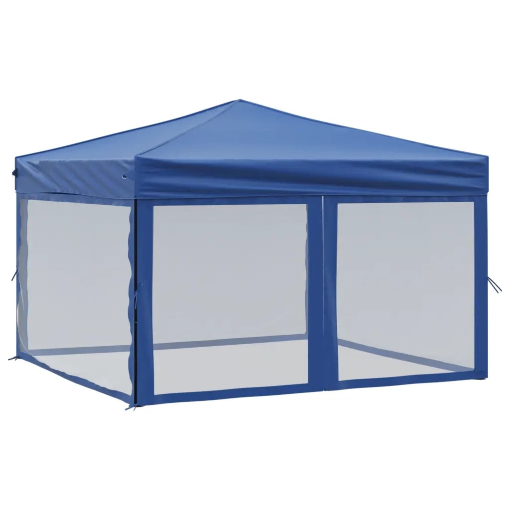 Tenda per Feste Pieghevole con Pareti Laterali-Tenda Gazebo Blu 3x3 m 295646