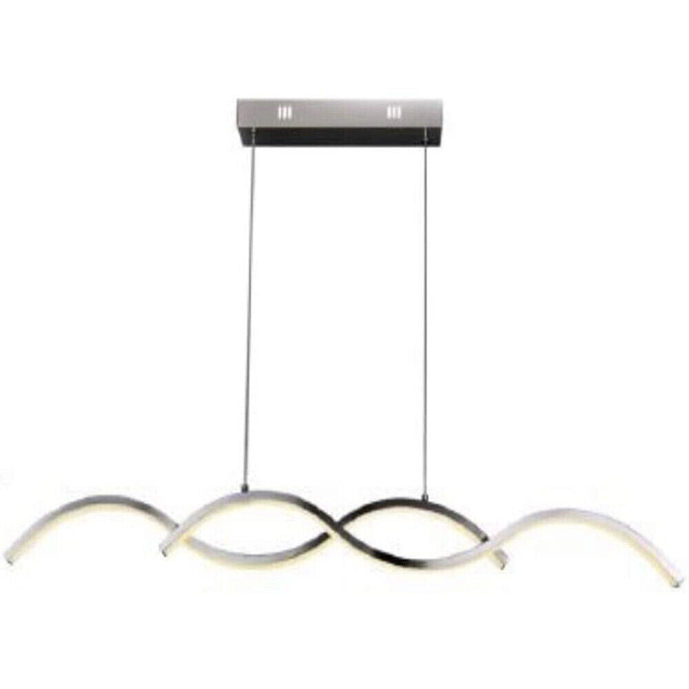 Lampadario Led a Sospensione da soffitto illuminazione Design Moderno 25w twist Bianca Fredda 6500k Silver