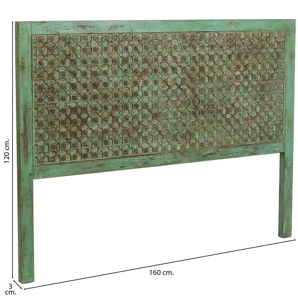Testiera in legno verde artigianale 160x3x120h cm