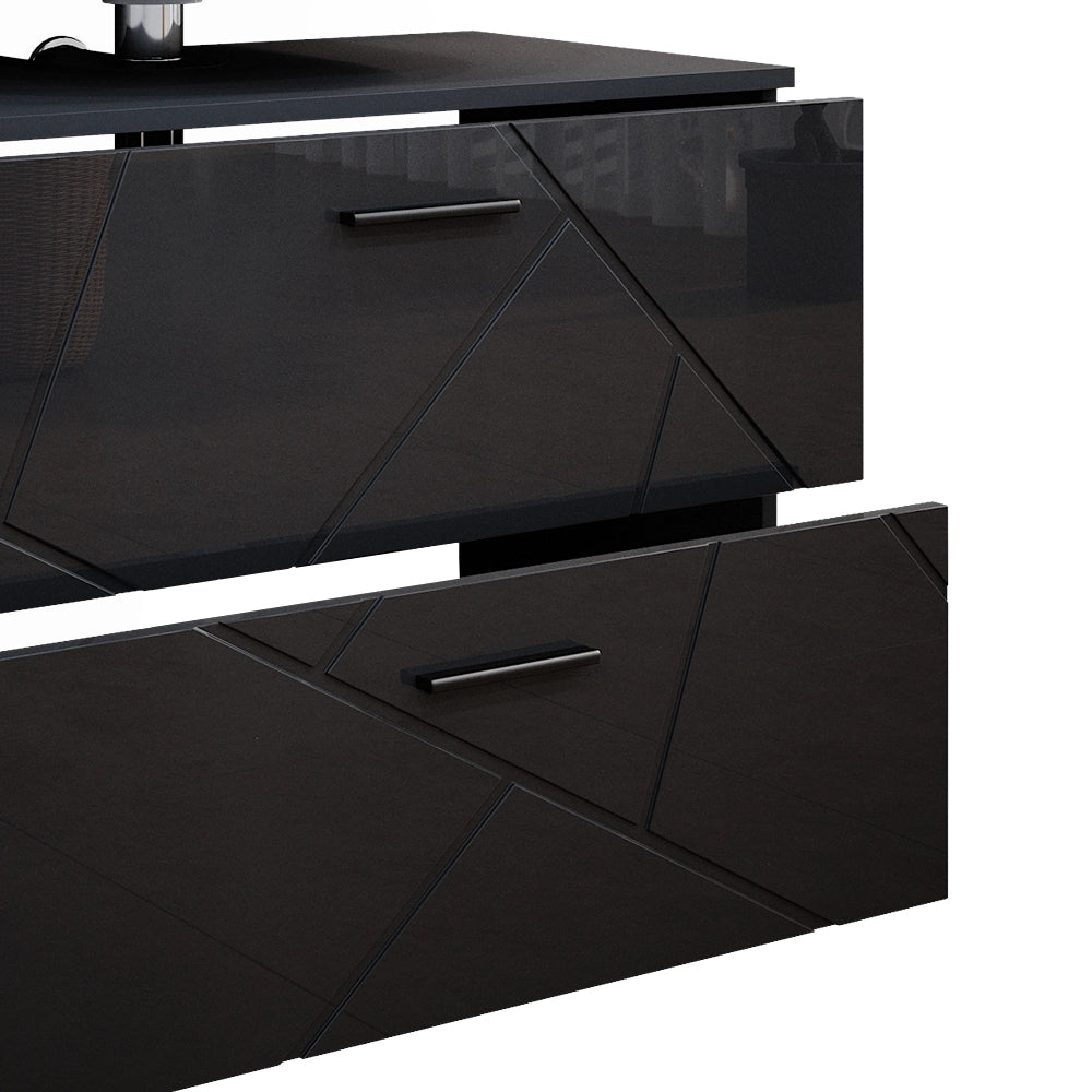 Vicco Set mobili bagno Antracite lucido 5 parti